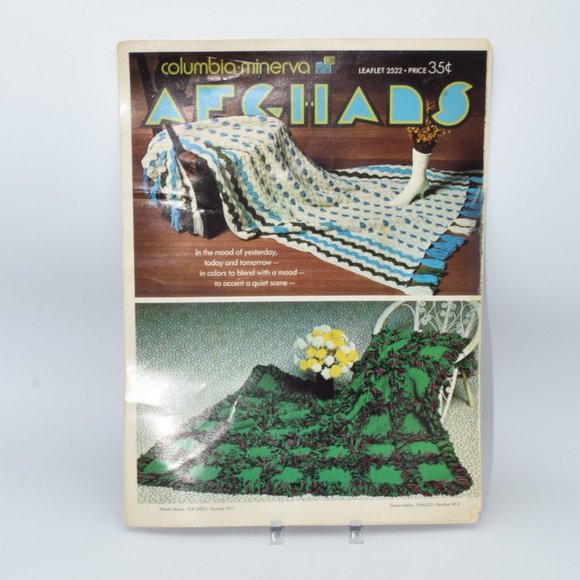 Vintage Columbia Minerva Mohair Afghan No 2564 & Afghans N0 2522 Patterns - Picture 6 of 7